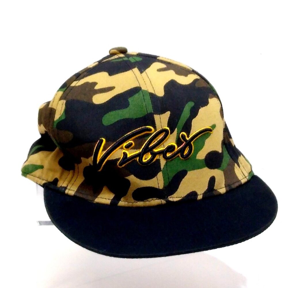 Carbon Elements Camo Snapback Hat "Vibes" Embroidery Adjustable Urban Streetwear